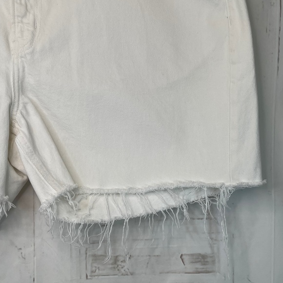 Old Navy Womens White Denim Slouchy Straight High Rise Frayed Shorts Plus 18 - Picture 2 of 5